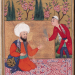 Baki manuscript illustration of two men